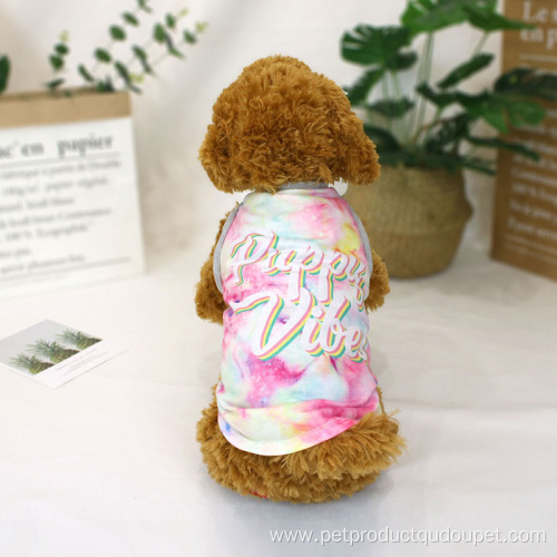 Shading Pink camiseta para mascotas transpirable con efecto tie-dye